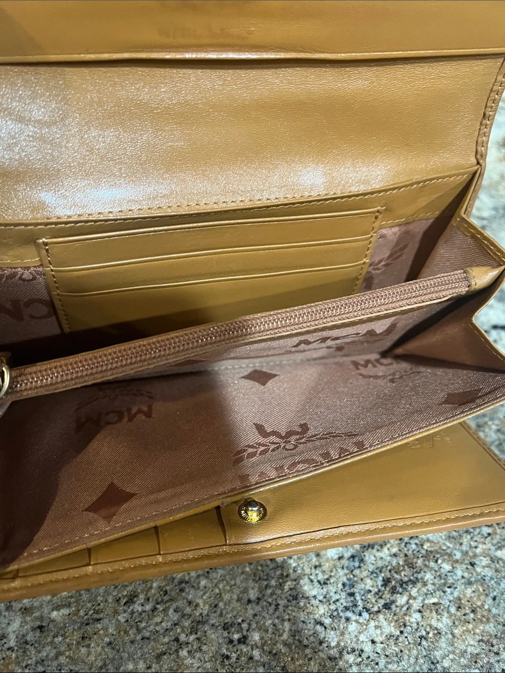 MCM EUC Visetos Coated Canvas and Leather Trifold Wallet - Picture 7 of 9
